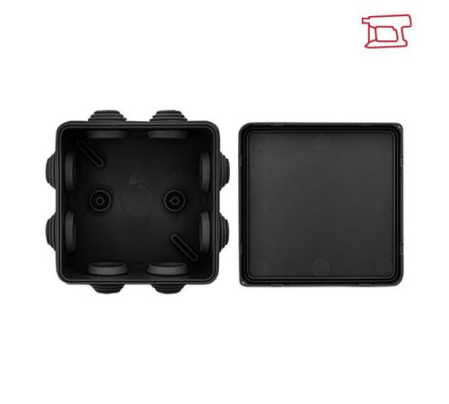 Коробка распаячная КМР-030-031 с крышкой наружная 85х85х40 8 мембранных вводов IP55 черн. EKF plc-kmr-030-031-b