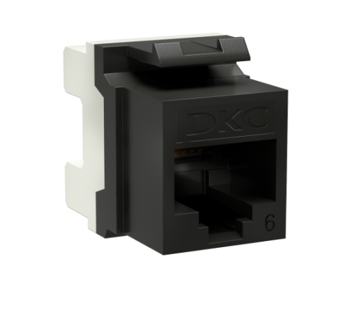 Модуль Keystone RJ45 CAT6 не экранированный 180град. черн. DKC RNK6U180BK