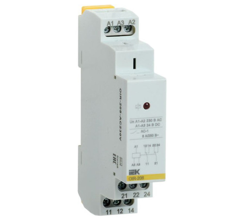 Реле промежуточное OIR 2 конт. (8А) 230В AC IEK OIR-208-AC230V