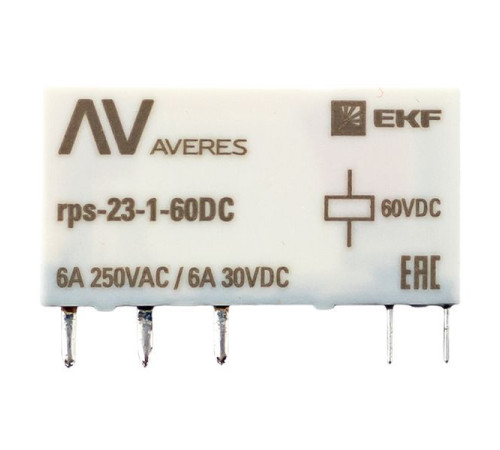Реле промежуточное РП slim 23/1 6А 60В DC EKF rps-23-1-60DC