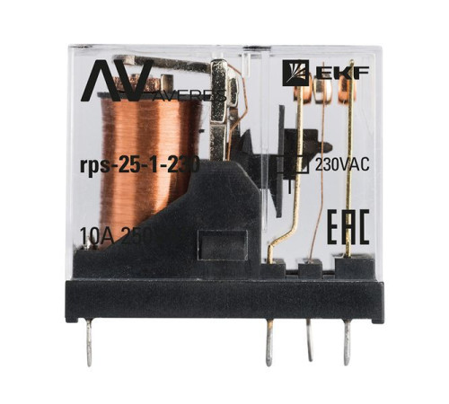 Реле промежуточное РП slim 25/1 10A 230В AC AVERES EKF rps-25-1-230