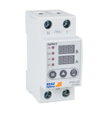 Реле напряжения OptiRel D PVС-63 с ЖК-дисплеем и контролем тока 63 А КЭАЗ 357869