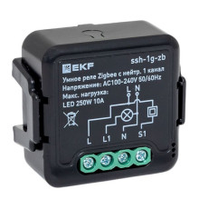 Реле умное в подрозетник 1-канальное Zigbee Connect Select с нейтралью EKF ssh-1g-zb