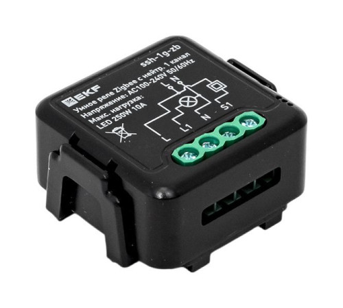 Реле умное в подрозетник 1-канальное Zigbee Connect Select с нейтралью EKF ssh-1g-zb