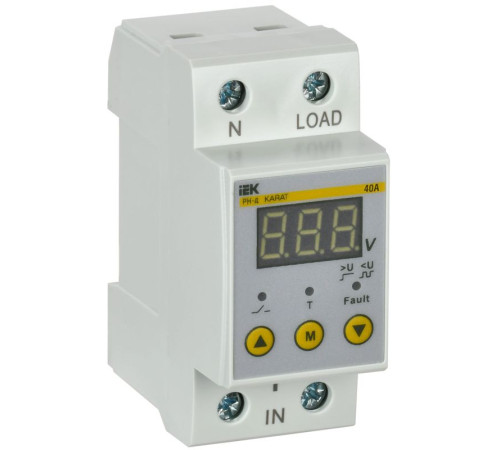 Реле напряжения РН-д 1ф 36мм 40А IEK IVR21-1-40