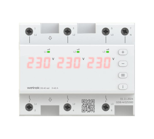 Реле напряжения D6-40 red Welrok 4660251140397
