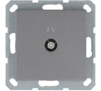 Розетка телевизионная проходная TV Ф9.5мм механизм алюм. Jasmart G6002S