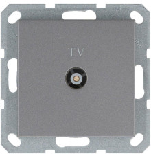 Розетка телевизионная проходная TV Ф9.5мм механизм алюм. Jasmart G6002S