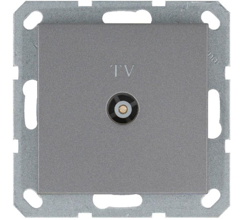 Розетка телевизионная проходная TV Ф9.5мм механизм алюм. Jasmart G6002S