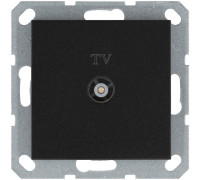 Розетка телевизионная проходная TV Ф9.5мм механизм антрацит Jasmart G6002B