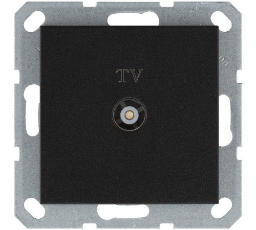 Розетка телевизионная проходная TV Ф9.5мм механизм антрацит Jasmart G6002B