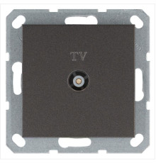Розетка телевизионная оконечная TV Ф9.5мм механизм мокко Jasmart G6001Z