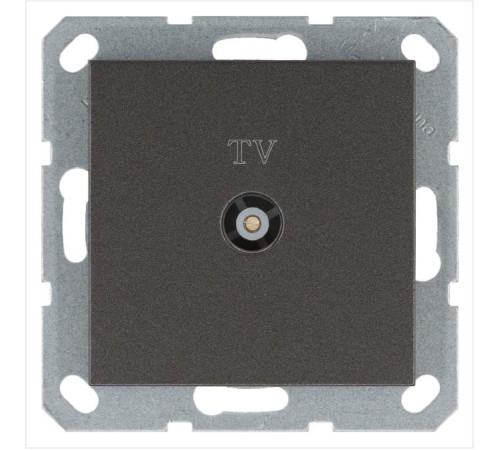 Розетка телевизионная оконечная TV Ф9.5мм механизм мокко Jasmart G6001Z