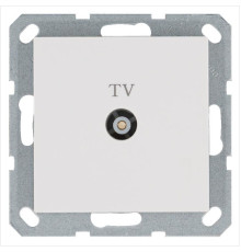 Розетка телевизионная оконечная TV Ф9.5мм механизм бел. глянцевый Jasmart G6001W