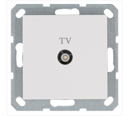 Розетка телевизионная оконечная TV Ф9.5мм механизм бел. глянцевый Jasmart G6001W