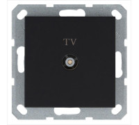 Розетка телевизионная оконечная TV Ф9.5мм механизм черн. матов. soft touch Jasmart G6001PB