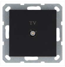 Розетка телевизионная оконечная TV Ф9.5мм механизм черн. матов. soft touch Jasmart G6001PB