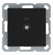 Розетка телевизионная оконечная TV Ф9.5мм механизм антрацит Jasmart G6001B