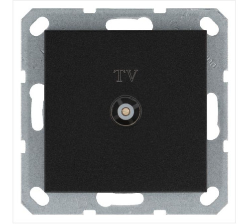 Розетка телевизионная оконечная TV Ф9.5мм механизм антрацит Jasmart G6001B
