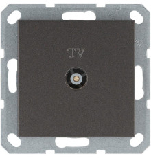 Розетка телевизионная проходная TV Ф9.5мм механизм мокко Jasmart G6002Z