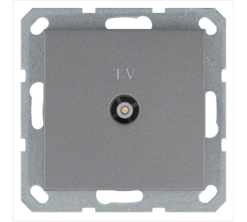 Розетка телевизионная оконечная TV Ф9.5мм механизм алюм. Jasmart G6001S