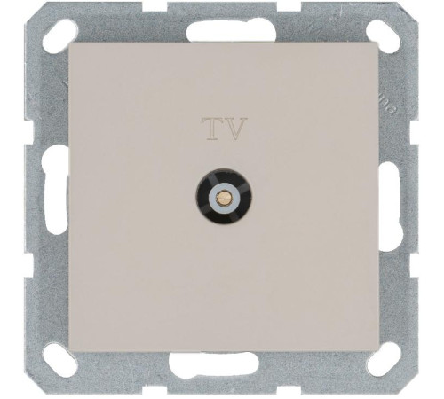 Розетка телевизионная проходная TV Ф9.5мм механизм тауп Jasmart G6002T