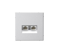 Розетка компьютерная 2-м ArtGallery RJ45 + RJ45 кат.5E механизм алюм. SE GAL000385