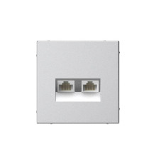 Розетка компьютерная 2-м ArtGallery RJ45 + RJ45 кат.5E механизм алюм. SE GAL000385