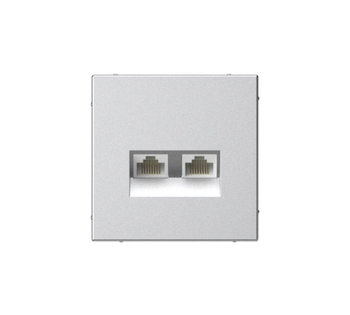 Розетка компьютерная 2-м ArtGallery RJ45 + RJ45 кат.5E механизм алюм. SE GAL000385