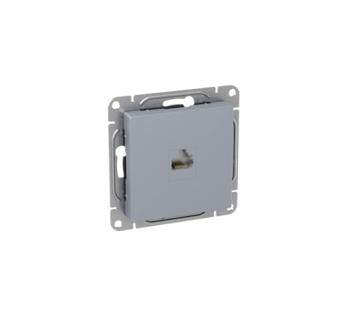 Розетка компьютерная 1-м СП Эпика RJ45 кат.5 механизм алюм. EKF UP1-SOA-RJ45-5