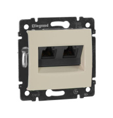 Розетка компьютерная 2-м СП Valena RJ45 кат.5E UTP на захватах механизм сл. кость Leg 774131