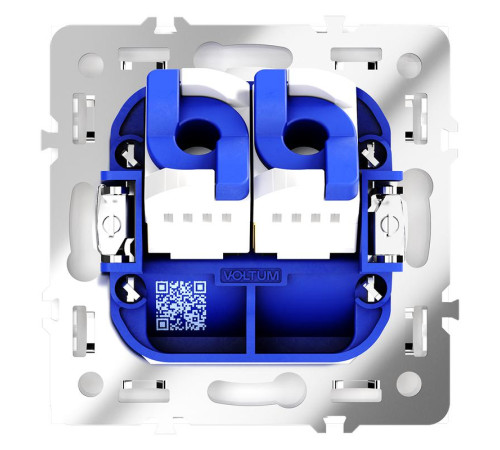 Розетка компьютерная 2-м СП S70 RJ45 + RJ45 кат.6 механизм бел. глянцевый Voltum VLS060201