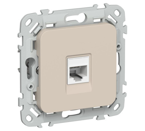 Розетка компьютерная СП FLITE РК5е-1-0-ФлЛ RJ45 кат.5E UTP механизм льняной IEK FI-K12-1-K88