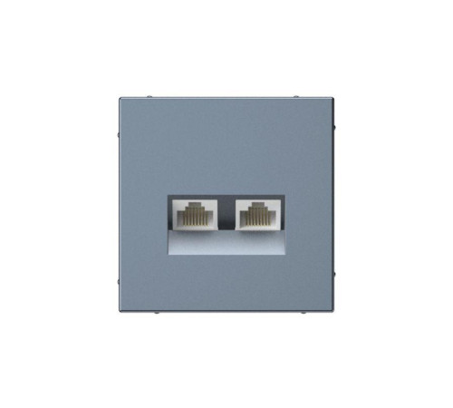 Розетка компьютерная 2-м ArtGallery RJ45 + RJ45 кат.5E механизм грифель SE GAL000785