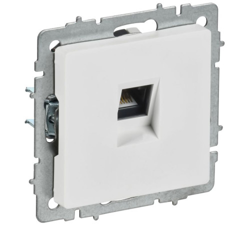 Розетка компьютерная СП BRITE РК11-БрАБ RJ45 кат.6 механизм арктич. бел. IEK BR-K10-2-K91
