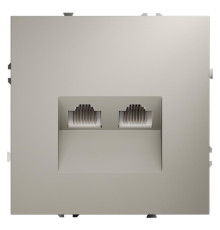 Розетка компьютерная 2-м СП S70 RJ45 + RJ45 кат.6 механизм кашемир Voltum VLS060203