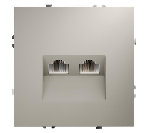 Розетка компьютерная 2-м СП S70 RJ45 + RJ45 кат.6 механизм кашемир Voltum VLS060203