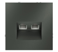 Розетка компьютерная 2-м СП S70 RJ45 + RJ45 кат.6 механизм титан Voltum VLS060206