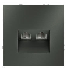 Розетка компьютерная 2-м СП S70 RJ45 + RJ45 кат.6 механизм титан Voltum VLS060206