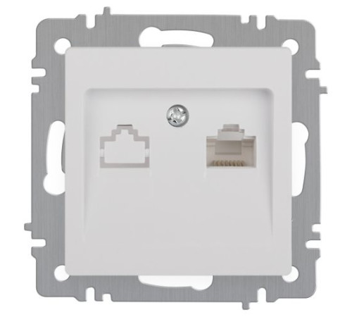 Розетка Intro Accent 6-303-01 информационная RJ45 IP20 СУ бел. Intro Б0063624
