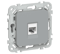 Розетка компьютерная СП FLITE РК6-1-0-ФлС RJ45 кат.6 UTP механизм сер. IEK FI-K12-2-K03