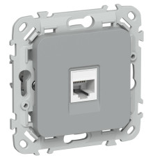 Розетка компьютерная СП FLITE РК6-1-0-ФлС RJ45 кат.6 UTP механизм сер. IEK FI-K12-2-K03