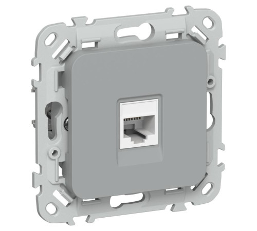 Розетка компьютерная СП FLITE РК6-1-0-ФлС RJ45 кат.6 UTP механизм сер. IEK FI-K12-2-K03