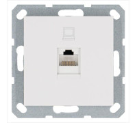 Розетка компьютерная 1-м RJ45 IP20 кат. 5E механизм бел. глянцевый Jasmart G6105W