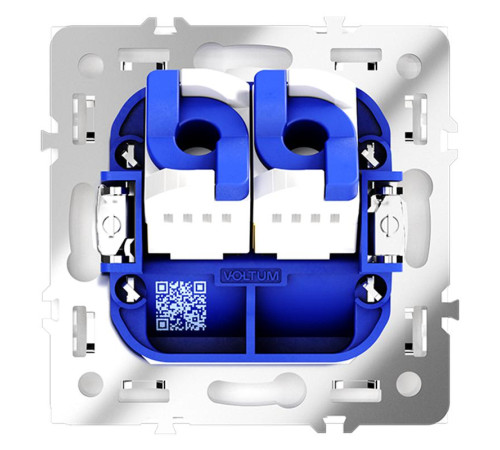Розетка компьютерная 2-м СП S70 RJ45 + RJ45 кат.6 механизм бел. матов. Voltum VLS060202