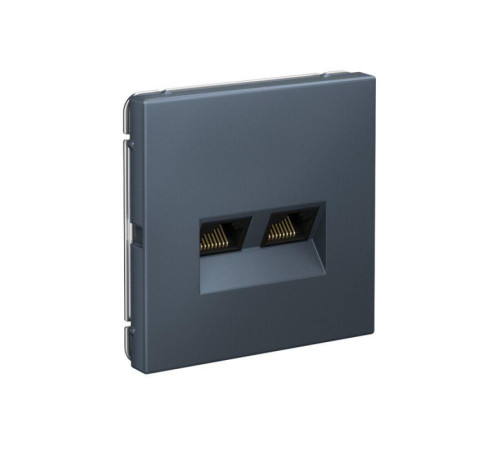 Розетка компьютерная 2-м ArtGallery RJ45 + RJ45 кат.5E механизм грифель SE GAL000785
