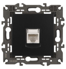 Розетка компьютерная 1-м Elegance 14-3107-05 RJ45 IP20 механизм антрацит Эра Б0034306