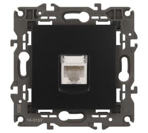 Розетка компьютерная 1-м Elegance 14-3107-05 RJ45 IP20 механизм антрацит Эра Б0034306
