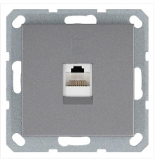Розетка компьютерная 1-м RJ45 IP20 кат. 5E механизм алюм. Jasmart G6105S