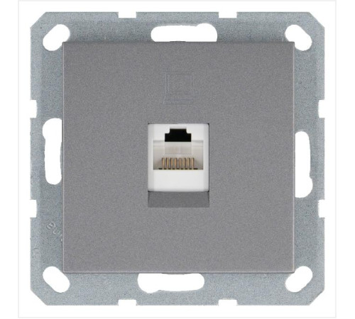 Розетка компьютерная 1-м RJ45 IP20 кат. 5E механизм алюм. Jasmart G6105S